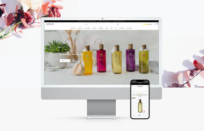 Arran Aromatics desktop and mobile website.