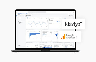 A Macbook showing Google Analytics 4.