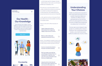 Our Health Our Knowledge mobile website.