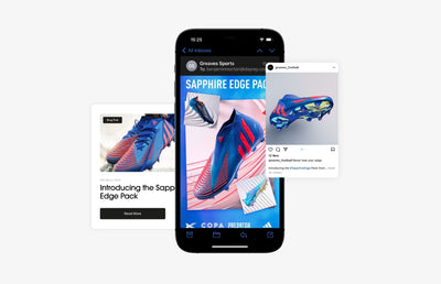 The Greaves sports website on an iphone.