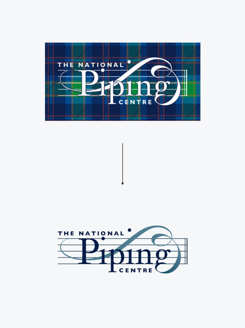 The old and new National piping centre logo.