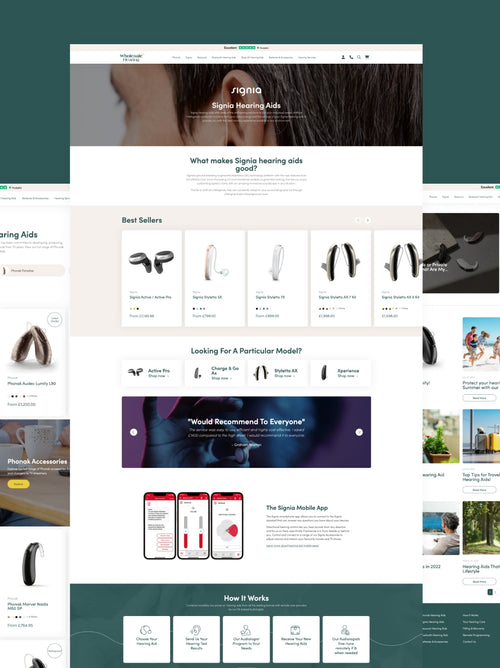 The Wholesale Hearing desktop website.