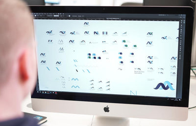 Our designer creating the North Ayshire swimming logo.