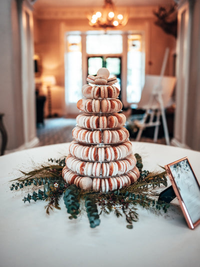 A Macaron tower from Mademoiselle Macaron.