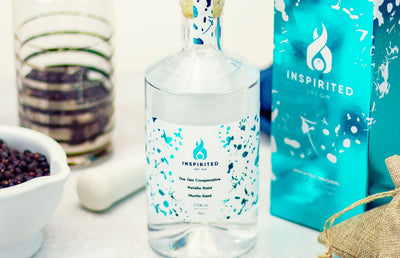A bottle of inspirited gin.