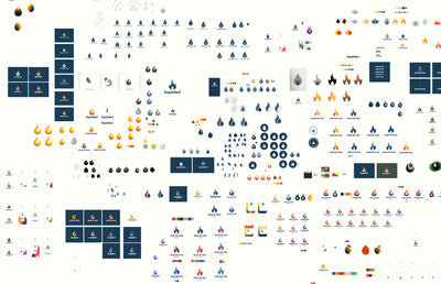 The various iterations of the Inspirited gin logo.