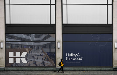 Hulley & Kirkwood branding on the side of a building.