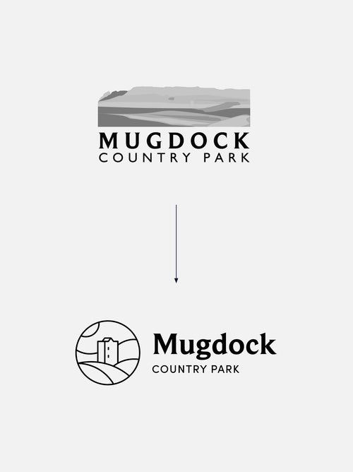 The old and new Mugdock country park logos.