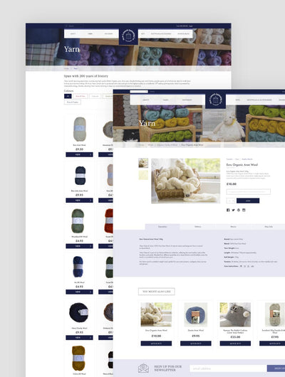 Two desktop pages on the New Lanark spinning website.