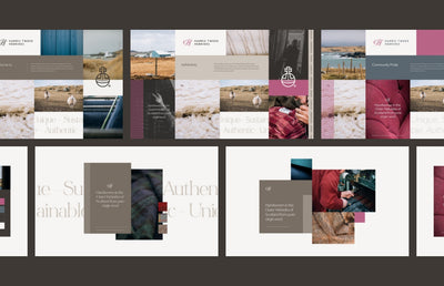 Mockups of the Harris Tweed Hebrides website.
