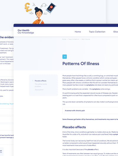 Our Health Our Knowledge desktop website.