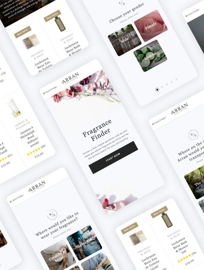 The Arran fragrance finder on a mobile phone.