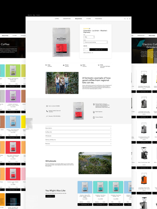 The Machina product page on desktop.