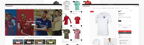 A selection of pages on the Greaves Sports desktop website.