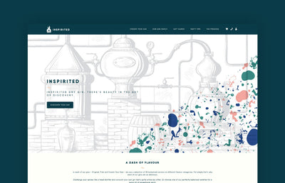 The top section of the Inspirited gin website.