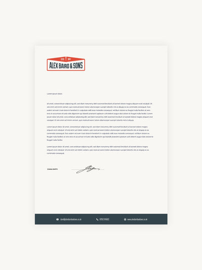 A design of an internal AB Handling communication document.