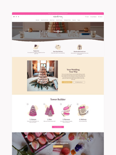 A portion of a category page on the Mademoiselle Macaron website.