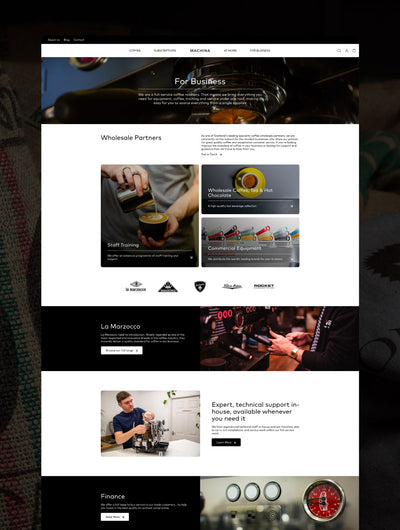 A Machina business category page.