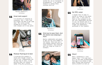 The reviews page on the mobile TRTL travel website.