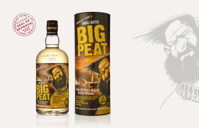 A bottle of Big Peat Douglas Laing Whisky.