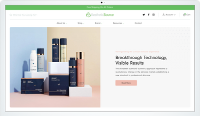 The Aesthetic Source desktop website.