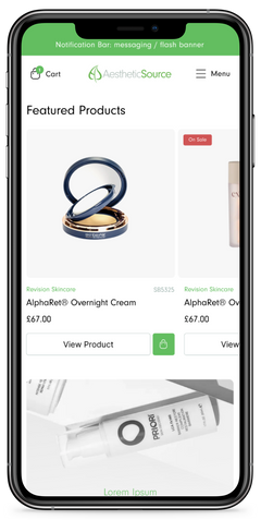 A product panel on the Aesthetic Source website.