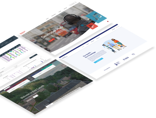 4 Desktop website home pages.