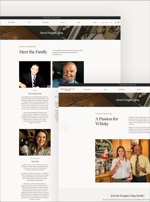 The Douglas Laing desktop website.