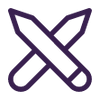 Two pencils crossed icon.