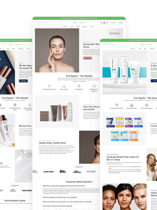 A web page design on the Aesthetic Source website.