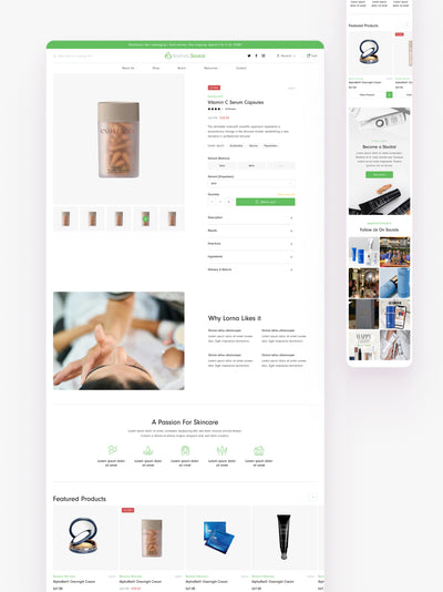 The Aesthetic Source product page design.