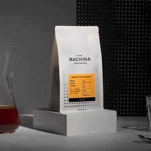 A bag of Machina coffee.