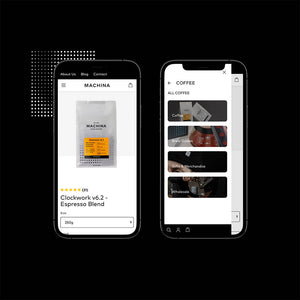 Machina Coffee product page.