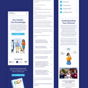 Our Health Our Knowledge mobile website.