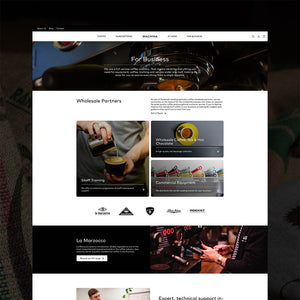 The Machina Coffee 'For Business' website page.