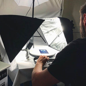 An MP team member taking photos at Calman Technology.