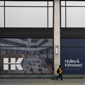 Hulley & Kirkwood branding on the side of a building.