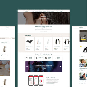 A category page on the Wholesale Hearing website.