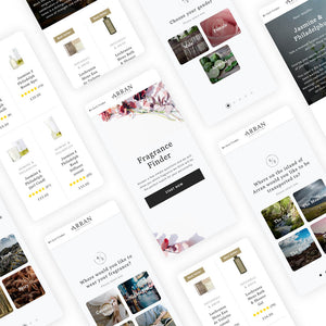 Arran Fragrance finder on the mobile website.