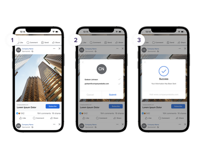 A lead form submission on a Meta ad.