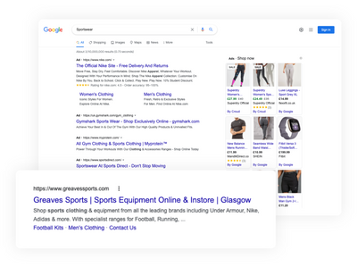 A screenshot of a Google search results page.