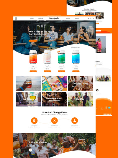 The Brewgooder desktop home page.