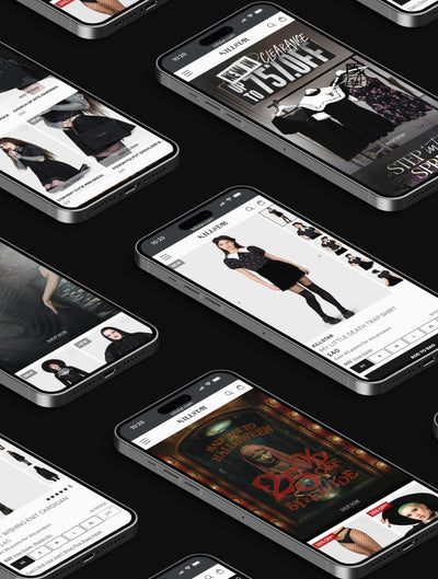 The Killstar mobile website on a range of iPhones.