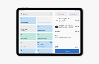Shopify Point of Sale on an ipad.