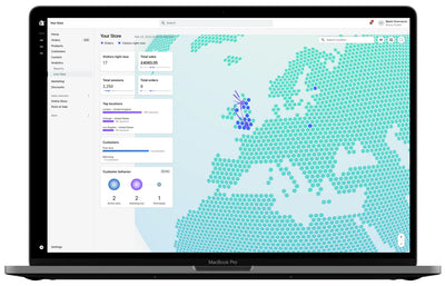 A Shopify user engagement map of the world.