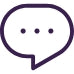 A purple chat box icon.