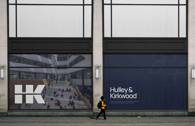 Hulley and Kirkwood branding on the side of a building.