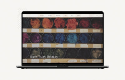 The Harris Tweed website on a Macbook.